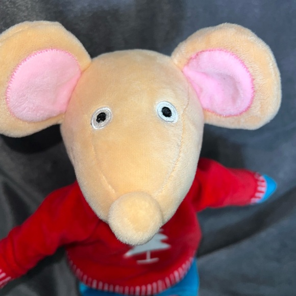 World Market Cost Plus Christmas Mouse Plush Stuffed Animal Red Shirt Tree - Picture 4 of 8